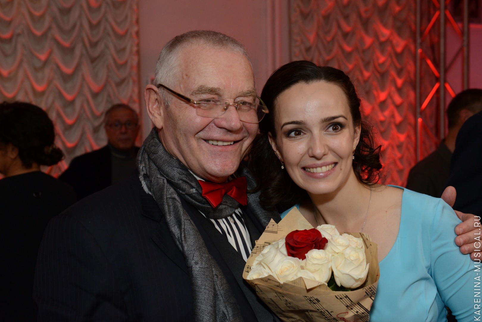 Гость премьеры мюзикла «Анна Каренина» композитор Александр Журбин и исполнительница роли Анны Карениной Валерия Ланская